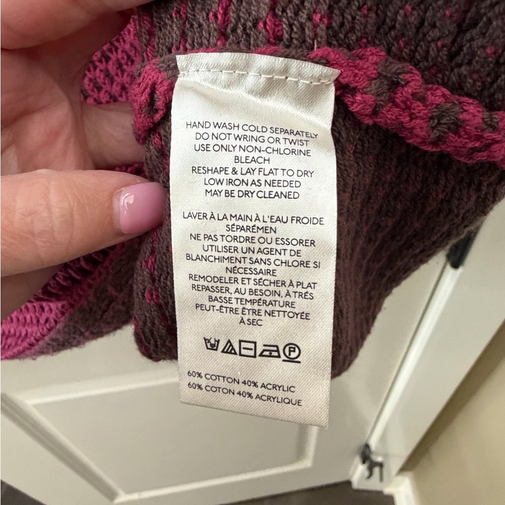 NWT Free People Maisie Oversized Sweater in Cranberry Fudge XL (L tag) - Picture 7 of 7